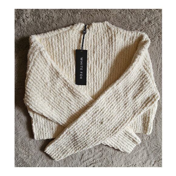 White Fox Leave Home Without Me Sweater, Cream, NWT, NEW Sz S/M - Picture 9 of 13